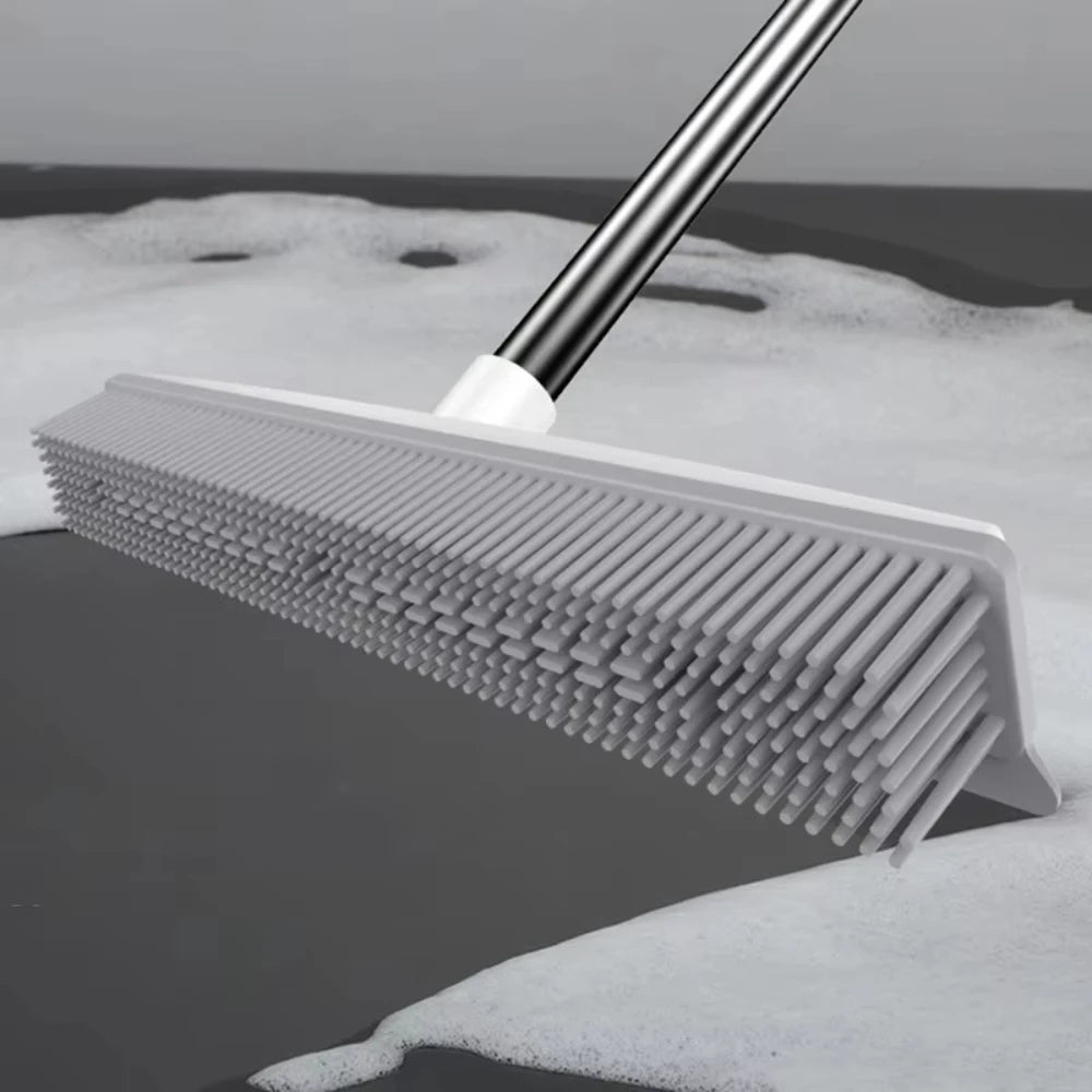 Grabbo Rubber Pet Hair Removal Broom – Carpet & Floor Fur Cleaner