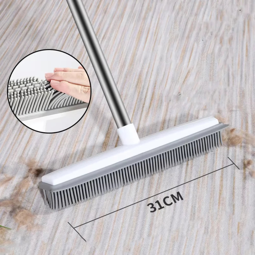 Grabbo Rubber Pet Hair Removal Broom – Carpet & Floor Fur Cleaner