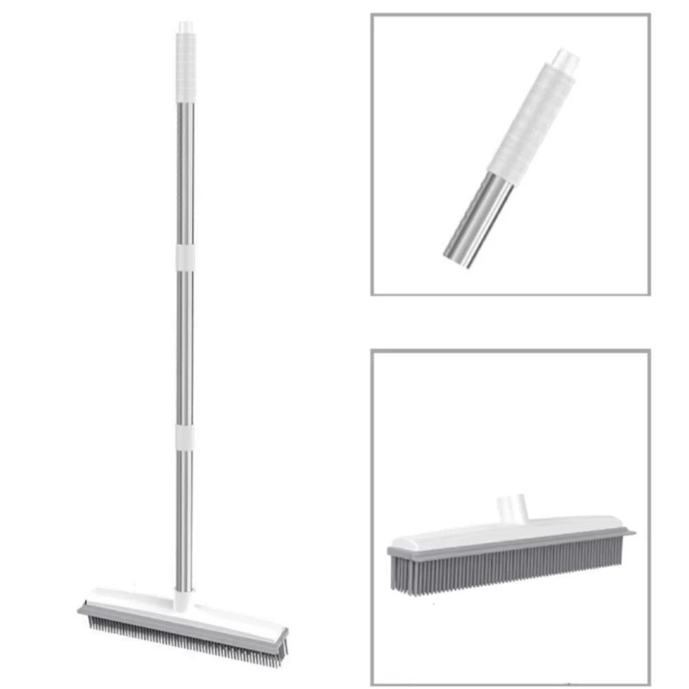 Grabbo Rubber Pet Hair Removal Broom – Carpet & Floor Fur Cleaner