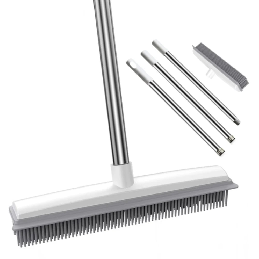 Grabbo Rubber Pet Hair Removal Broom – Carpet & Floor Fur Cleaner